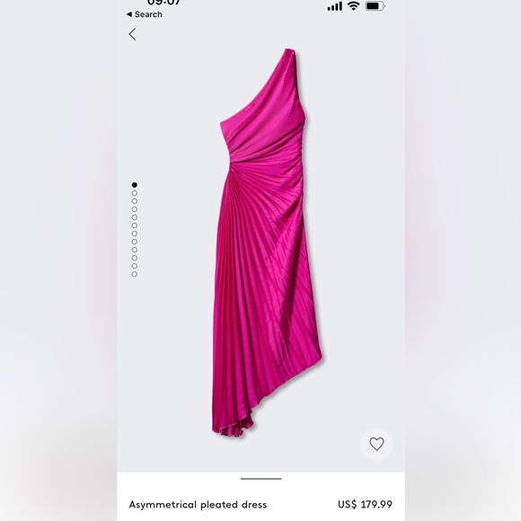 Mango | Dresses | Mango Asymmetric Pleated Pink Dress
